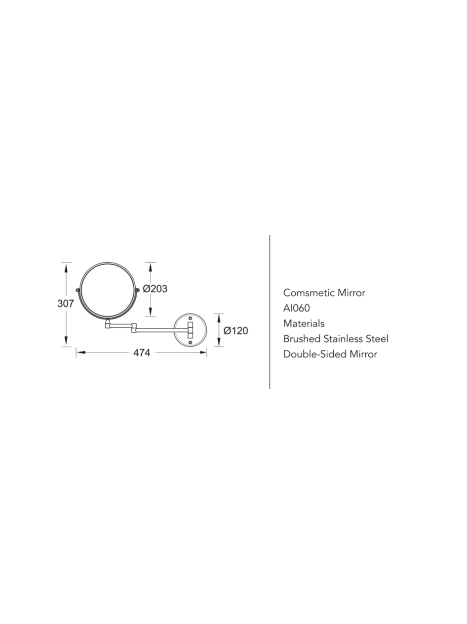 Wall-mounted Folding Double-sided Mirror-AI060
