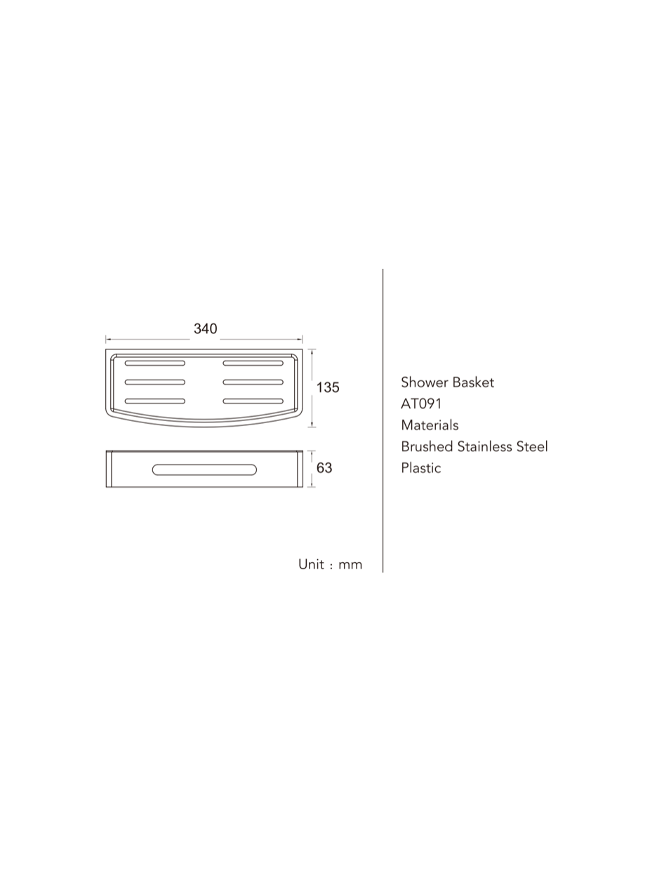 Shower Basket-Rectangle-M-AT091